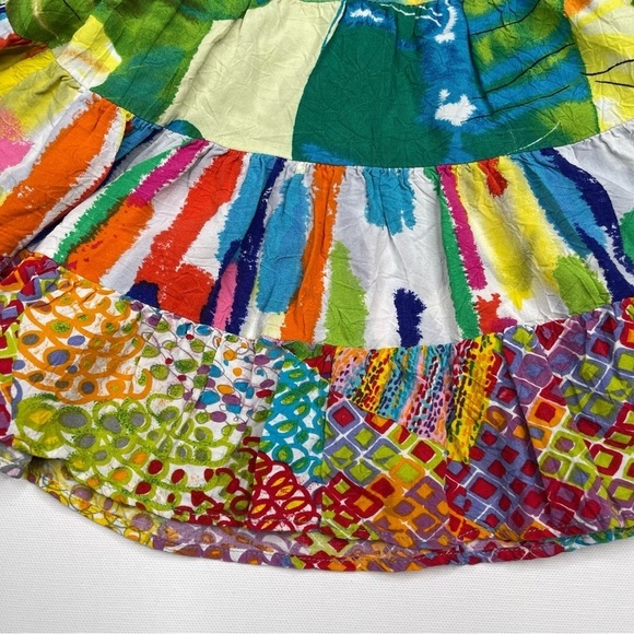 Jams World Dress Royal Hibiscus Rayon Hawaiian Summer Floral Girly Patchwork Med - Picture 4 of 12